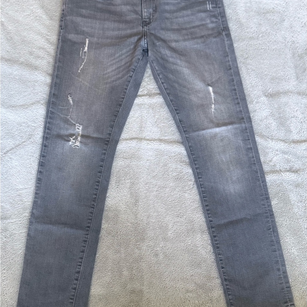 Armani Exchange A|X J13 Slim Jeans Size 33 Gray Distressed Stretch Denim Men